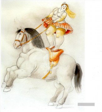 fernando vii Ölbilder verkaufen - Zirkusfrau auf einem Pferd Fernando Botero